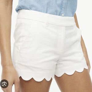 J. Crew Factory scalloped hem shorts in white